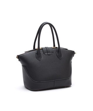 A.D.M.J. 【牛革】モーツァルト/バイカラーノーブルファスナートート25cm(ショルダーストラップ付) BLACK×BLACK