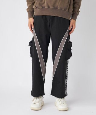 OP／FILA 【Kappa】ワイドシルエット バンダトラックパンツ ブラック