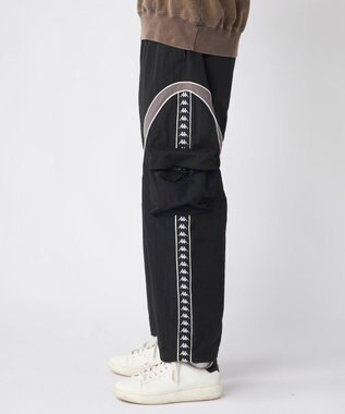 OP／FILA 【Kappa】ワイドシルエット バンダトラックパンツ ブラック