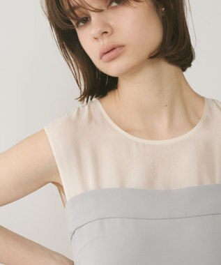 GRACE CONTINENTAL オーガン切替サロペ グレー