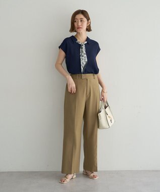 YECCA VECCA 2wayスカーフ付きブラウス Navy