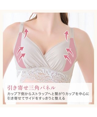 BRADELIS New York 【BRADELIS NewYork peace】綿混ストレッチハイブリッドハートカップブラ25 ブラデリス 吸汗 速乾機能 補正 ブラジャー グレージュ