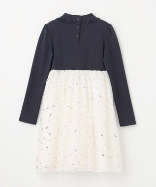 ANY KIDS ドッキング チュール ワンピース ネイビー×ホワイト