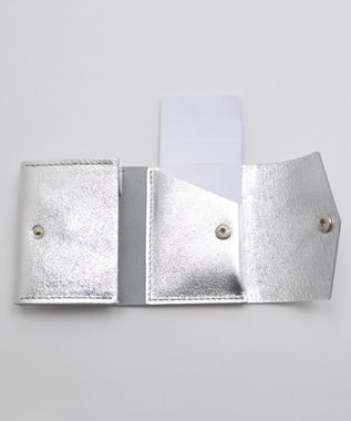 blancle メタリックレザー 三つ折りウォレット SILVER