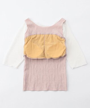 Chacott カップ付きレイヤードニットトップ グレージュ