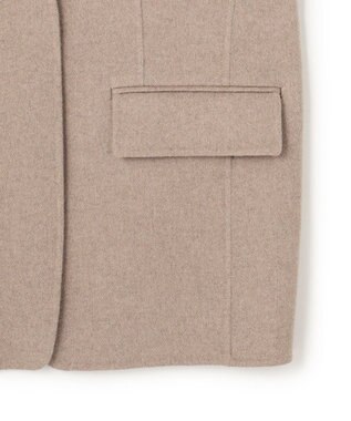 BEIGE， BOW / ウールリバー ノーカラージレ Top Taupe