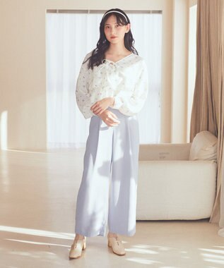 earth music&ecology ティアードアンサンブルブラウス Ivory