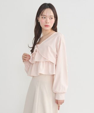 earth music&ecology ティアードアンサンブルブラウス Pink