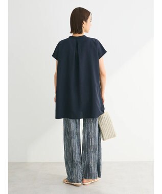 Green Parks 接触冷感　比翼ボタンチュニック Navy