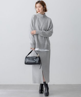 23区 S 【見上愛さんコラボカラー/Oggi掲載】カシミヤブレンド ハイネック ニット ライトグレー系