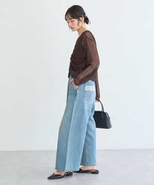 earth music&ecology 総レースホルターネックキャミソール Black