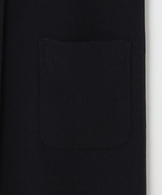 J.PRESS LADIES S 【リバーシブル】ウールナイロン リバーチェック ノーカラー ロングコート ネイビー系