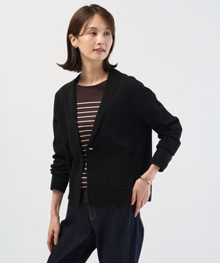 J.PRESS LADIES VIGODA テーラード ニット ジャケット ブラック系