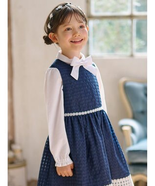 組曲 KIDS 【Fサイズ】フラワーパール カチューシャ ネイビー系