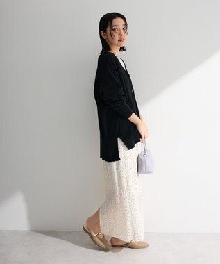 Green Parks ここちニットＶネックカーディガン Black