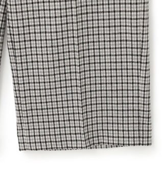 23区 L ウールミルドストレッチチェック ワイドパンツ モノトーンチェック