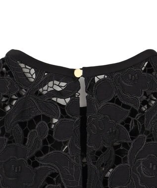 BEIGE， CITRINE / エンブロイダリーレースノースリーブブラウス Black