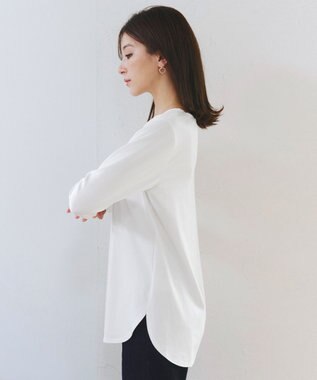 Tiaclasse 【安田美沙子さん着用・選べる裾】 レイヤードヘムカットソーTシャツ オフホワイト