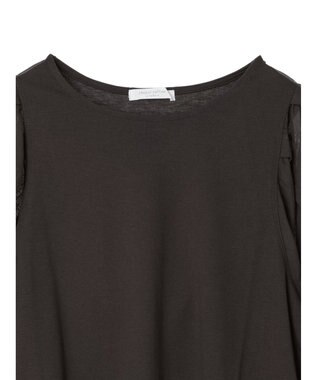 Green Parks 袖シアードッキング５分袖カットプルオーバー Brown