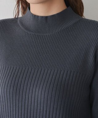 Tiaclasse 【安田美沙子さん着用・新色・XSサイズ追加】リブ切替ニットワンピース チャコールグレー