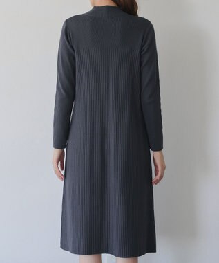 Tiaclasse 【安田美沙子さん着用・新色・XSサイズ追加】リブ切替ニットワンピース チャコールグレー