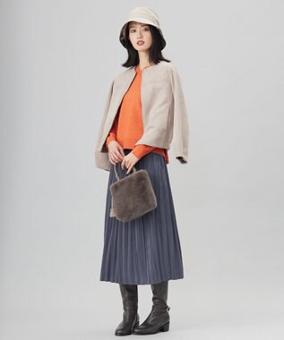 J.PRESS LADIES L スウェードダンボール ブルゾン グレージュ系