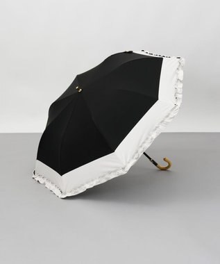 AURORA Beaurance （ビューランス）バイカラーフリル晴雨兼用パラソル（折りたたみ傘） ブラック