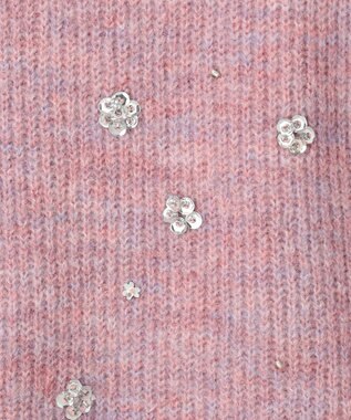 組曲 【WEB限定】モヘヤブレンド ビジューライク刺繍ニット ピンク系