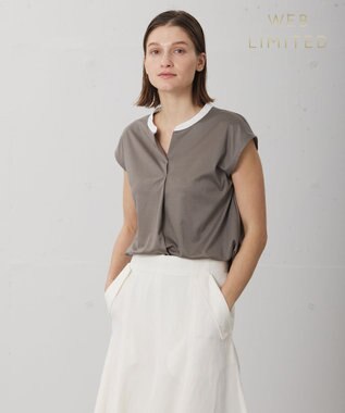 BEIGE， 【WEB限定】AUBIN / バイカラートップス Mocha × White