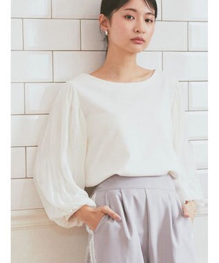 earth music&ecology マジョリカプリーツプルオーバー Off White