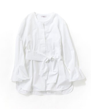 23区 S CANCLINI スキッパーベルト付き ブラウス ホワイト系