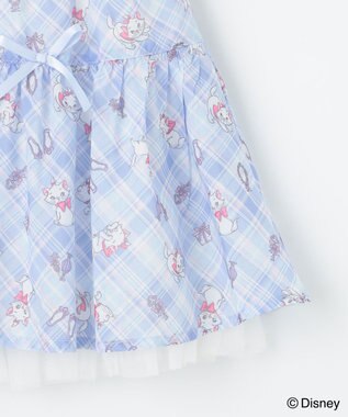 ANY KIDS 【ディズニー/マリー】チェック柄 総柄スカパン サックスブルー