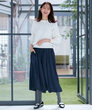 組曲 【選べる8色展開・春まで使える！】バックレースカラー ニット アイボリー系