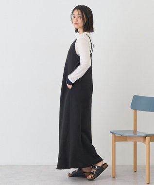 AMERICAN HOLIC リネンライクフリンジキャミワンピース Black