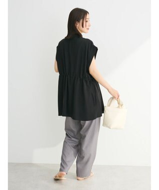 Green Parks ウエストドロストフレンチスリーブチュニック Black