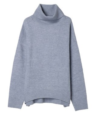 Green Parks ｆｕｗａっとメランジタートルニットプルオーバー Sax