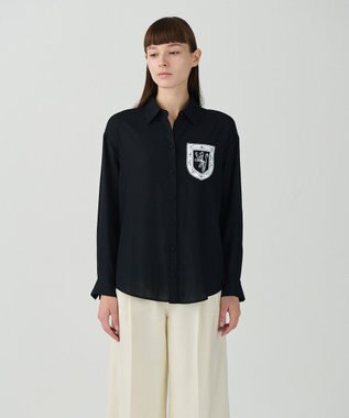 GRACE CONTINENTAL ダブルジョーゼットシャツ ブラック