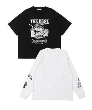 WEGO 【ユニセックス着用ITEM】グラフィックアンサンブルT（LS） ブラック