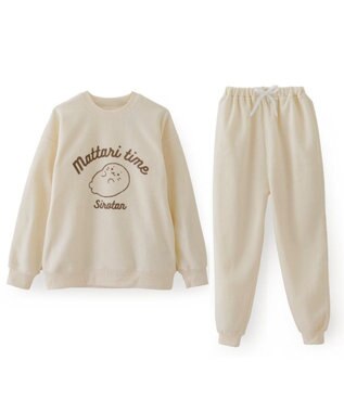 Mother garden しろたん フリース ルームウェア 上下セット ユニセックス ホワイト