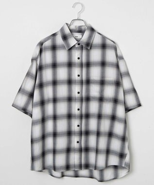 WEGO オンブレチェックシャツ（S） ホワイトチェック1