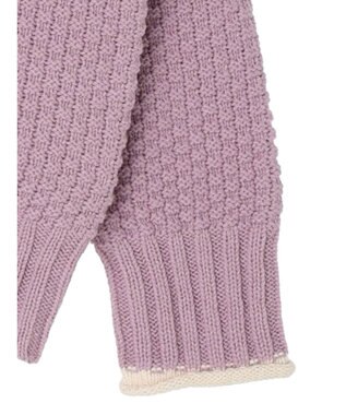 Green Parks 袖ラインカノコ編みニットプルオーバー Lavender