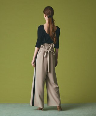 GRACE CONTINENTAL トリアセバイカラーサロペット ベージュ