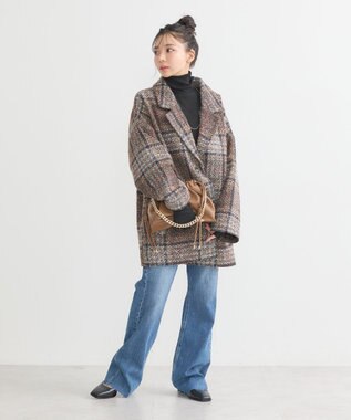 earth music&ecology オーバーテーラードジャケット　チェック Check