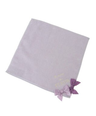 Maison de FLEUR バイカラーリボンタオルハンカチ Lavender