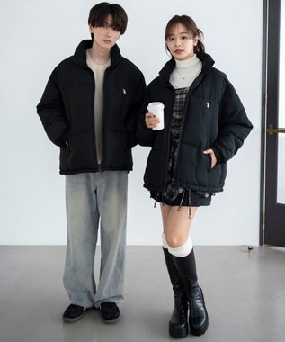 WEGO 【WEB限定/Sサイズ新登場/お気に入り登録者数5万人越えの大人気アイテム】U.S. POLO ASSN.別注パデッドジャケット ブラック