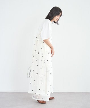 Green Parks 花柄刺繍キャミワンピース Ivory