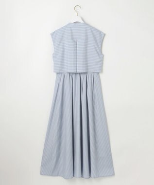 ANY SIS S 【洗える】クロップドシャツ ワンピース ブルーストライプ