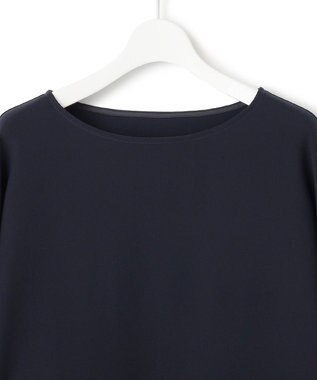 23区 S 【洗える/好評につき新色追加】ストレッチジョーゼットリブコンビ バックデザイン カットソー ネイビー系