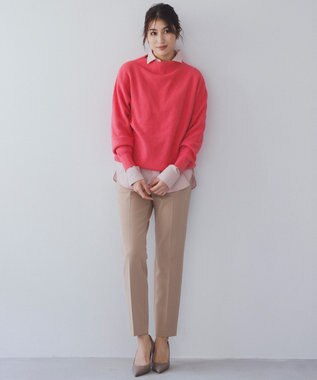 23区 【Oggi2月号掲載/新色追加】TRストレッチギャバ テーパードパンツ キャメル系