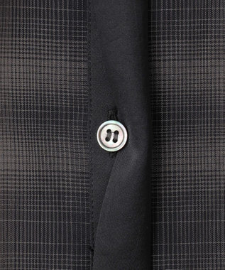 ICB 【洗える】シアーボイル バンドカラーシャツ オンブレーチェック